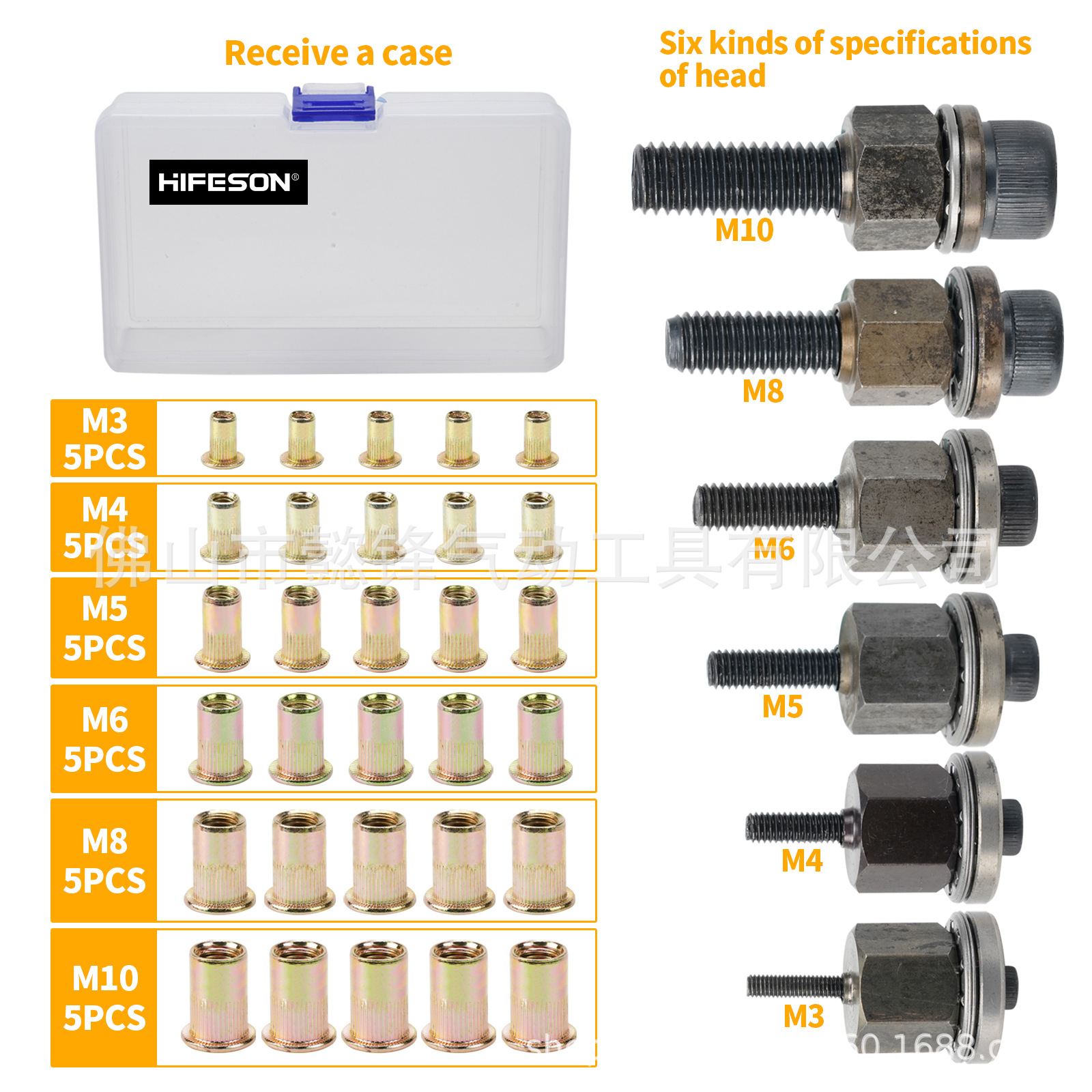 跨境镀锌螺母盒装手动电动拉姆枪拉铆螺母枪铆螺枪M3M4M5M6M8M10
