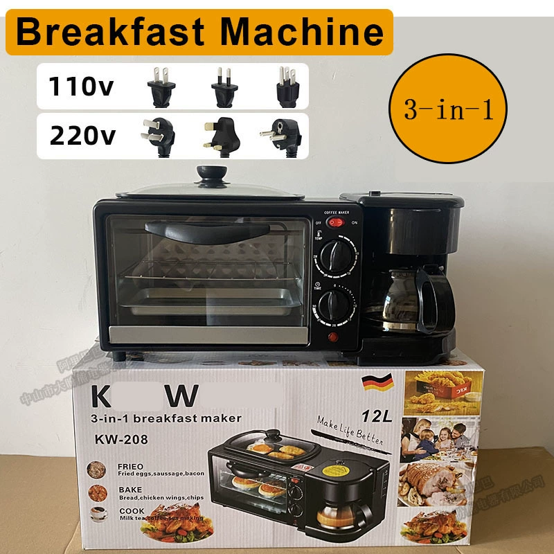 Universal coffee machine, new collection, three in one, bread, English