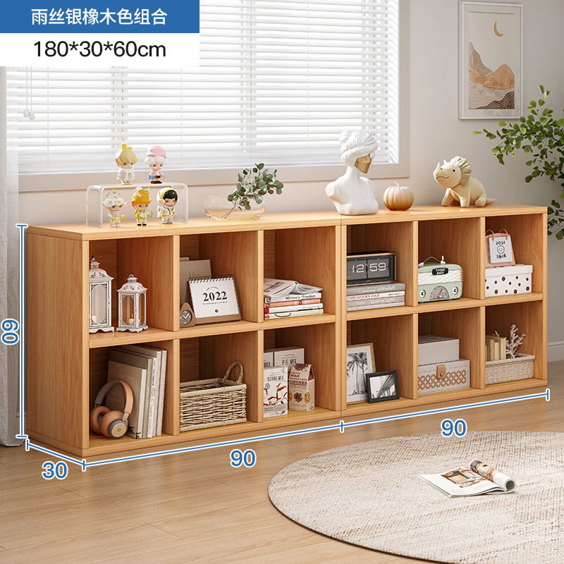 Estante de cosméticos de estilo crema, gabinete de rejilla de piso a techo lateral de mesa, gabinete de ocho compartillas, gabinete de almacenamiento de perfumes para productos para el cuidado de la piel