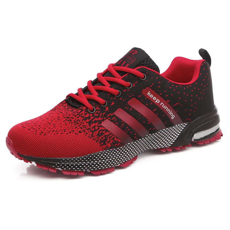 Couple's sports shoes, fly-knit casual running shoes, popcorn sole, Amazon cross-border wholesale, large sizes 35-48 for men and women