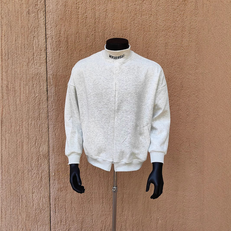 Fashion Short Vertical Collar Sweatshirt Men's Autumn and Winter American High Street Design Sense Niche Loose All-match Casual Top Clothes Fashion Short Vertical Collar Sweatshirt Men's Autumn and Winter American High Street Design Sense Niche Loose All-match Casual Top Clothes
