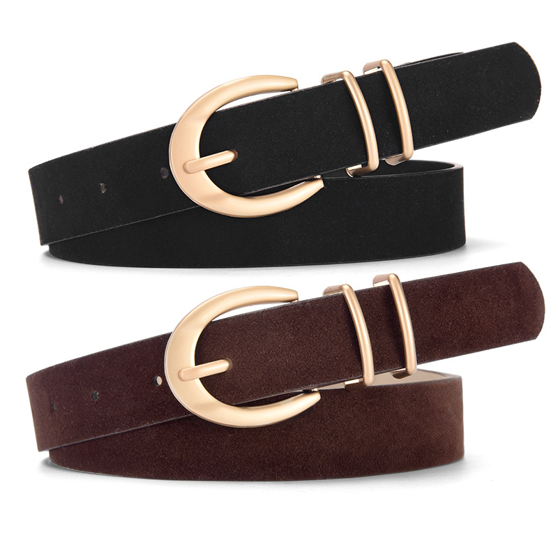 Cinturón Liso para Jeans de Mujer de PU con Hebilla de Aguja para Uso Casual image 1