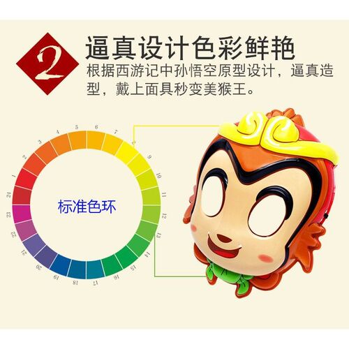 Journey to the West Monkey King Golden Cudgel Monkey King Mask Dance Face Makeup Kindergarten Performance Props Children's Toys