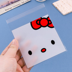 小型カード粘着袋カード包装カードスリーブ袋防塵ジップロック袋かわいい kt 猫落書き袋写真包装袋