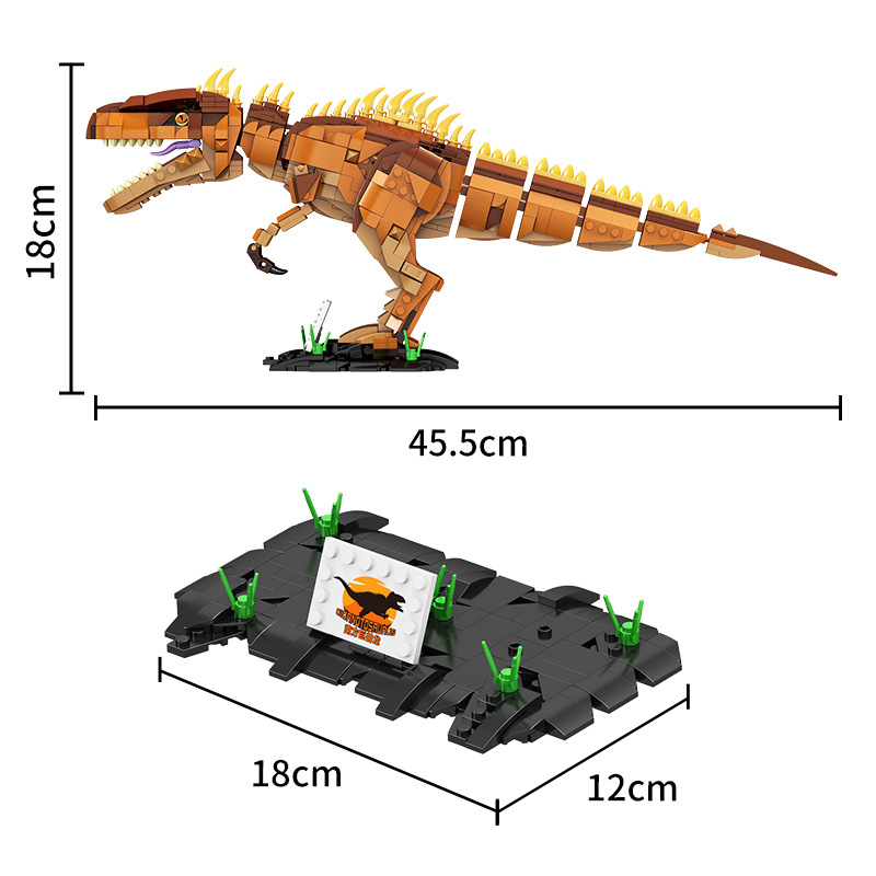 Fang Orange FC6255 Southern Giant Beast Dragon King Dragon Tyrant Dragon Hoz Dragon Niños ensamblados Dinosaur Block Toy Hombre