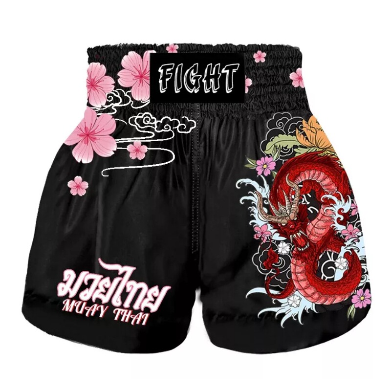 Thai Boxing Shorts Fighting Taekwondo MMA, Adult Children Printed Shorts, Sanda Wushu Boxing Training Pants