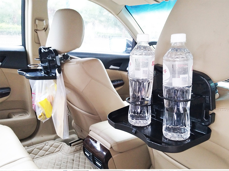 Car rear seat foldable water cup holder car dining plate multifunctional beverage cup holder car storage tray dining table
