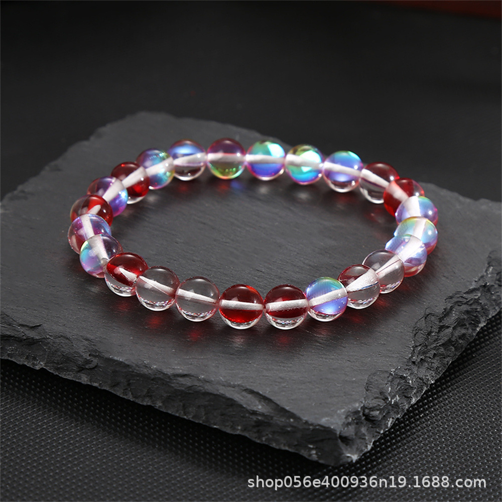 Moda simple 8mm pulsera de piedra de ágata natural alta sensación de mano de cristal cuentas pulsera comercio exterior al por mayor damas