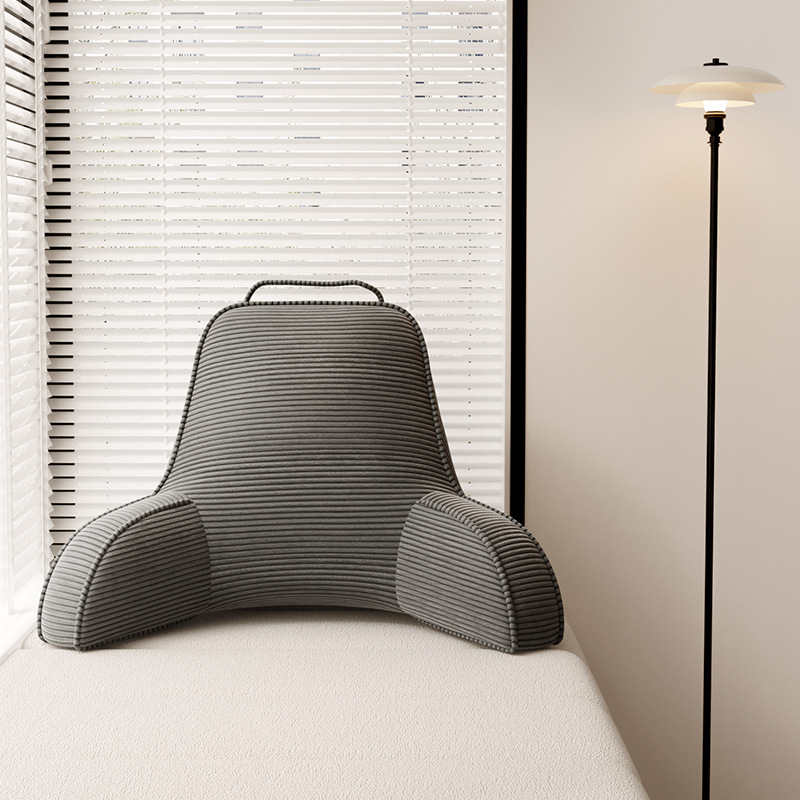 베개 없는 요추 지지대 - 코듀로이 - 다크 그레이