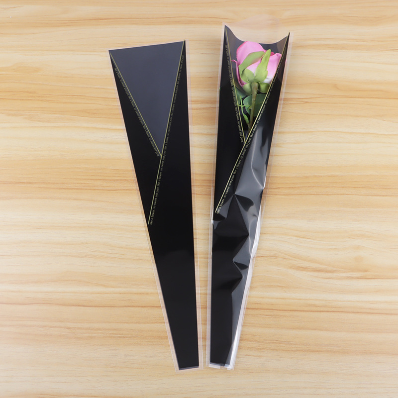 Bolsa de Plástico OPP para Ramo de Flores con Diseño de Corona y Rosa Individual para el Día de San Valentín, Venta al por Mayor