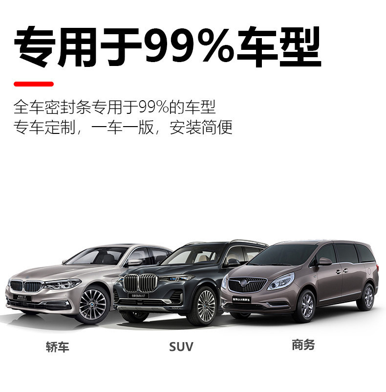 Specialized Soundproof Sealing Strips for All Car Doors of Buick Gl8, Noise Reduction, Dustproof, Waterproof, and Modified Silent Accessories