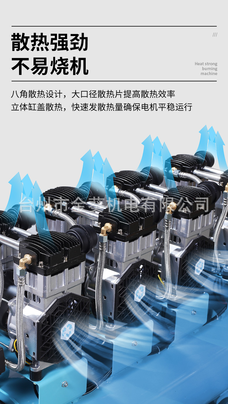 Jinqui Air Compressor High-Pressure 7.5Kw Silent Industrial-Grade Auto Repair 220V Air Pump Low-Noise Inflator