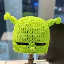 S 96101 Green Shrek Cartoon Knit Hat ��ɫ����ʷ����ñ ר