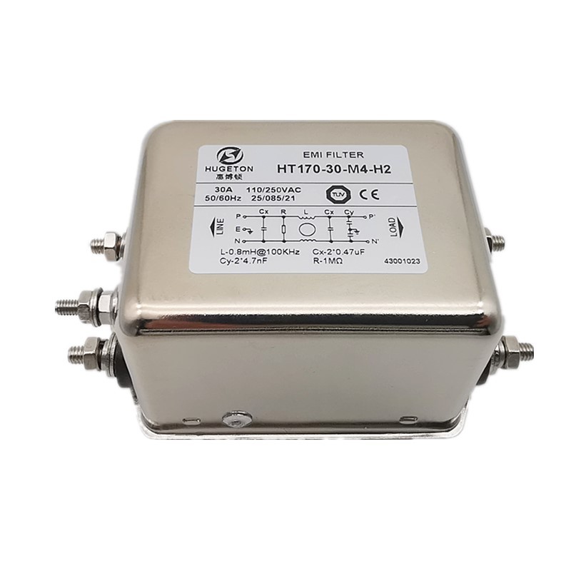 HUGETON惠博顿滤波器HT170-30-M4-H2 单相30A抗干扰EMI电源滤波器