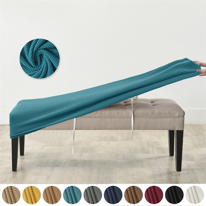 Nordic Corduroy Elastic Bench Cover Footstool Dust Cover Headboard Bench Cushion Cover Waterproof Oil-resistant INS Style