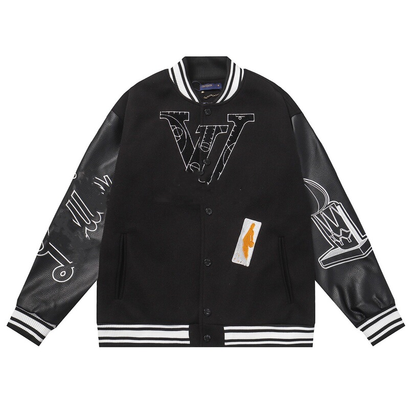 High Ceiling Goods Donkey Family Union Famous Basketball Towel Embroidered Woolen Stitching Leather Men's and Women's Baseball Suit Jacket Coat High Ceiling Goods Donkey Family Union Famous Basketball Towel Embroidered Woolen Stitching Leather Men's and Women's Baseball Suit Jacket Coat