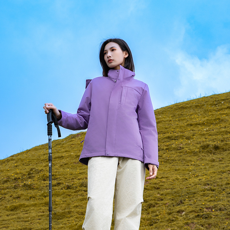 Ropa de asalto para mujeres al aire libre a prueba de viento impermeable 3 - en - 1 ropa de montaña para hombres sensación de alto nivel de invierno y otoño abrigo de terciopelo image 6