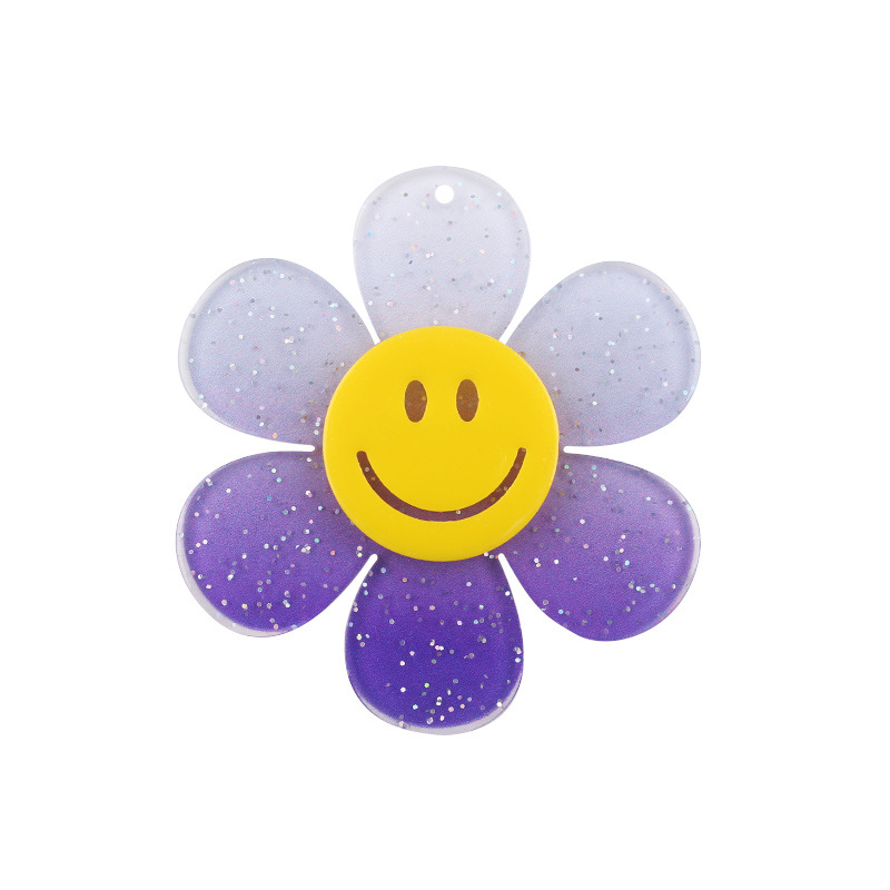 Nuevo acrílico sonriente girasol pequeños accesorios creativos ing nicho flores frescas llavero accesorios accesorios