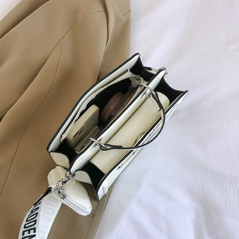 Bolso de hombro transfronterizo para mujer, casual de todo fósforo, color sólido, bolso cuadrado pequeño portátil de gran capacidad, bolso de mensajero de moda europeo y americano