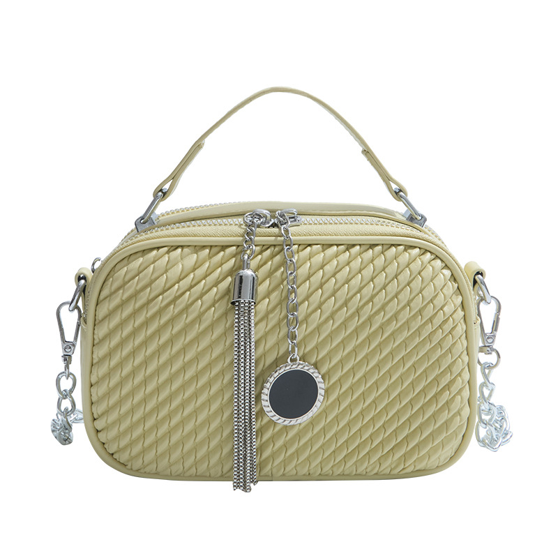 Bolso de cadena de textura transfronteriza 2025 verano nuevo bolso de hombro rombo de moda bolso de mensajero de mujer de estilo occidental