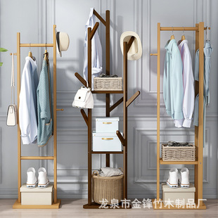 Entrance Coat Rack Floor Bedroom Multi-functional Solid Wood Corner Hanger Simple Household Doorway Storage Rack