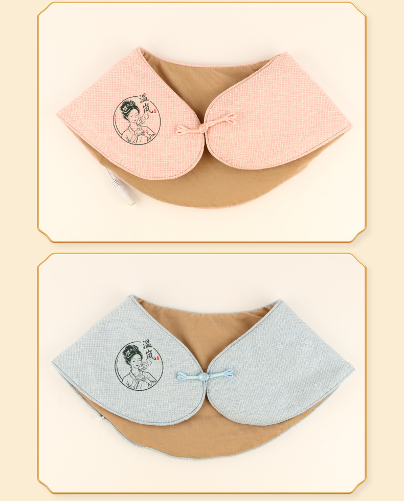 Mugwort Shoulder Neck Heat Wrap Ai Rong U-Shape Compress for Home Office Use 200g Gift Box in use