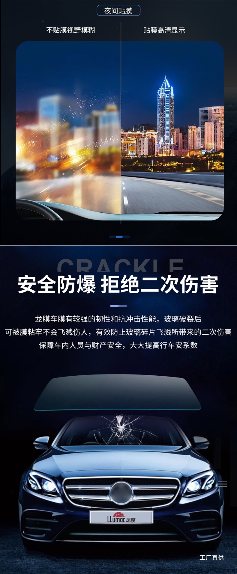 Llumar Dragon Film Car Window Glass Solar Film Sun Protection Heat Insulation Film Enjoy 75 Front Windshield Full Car Explosion-Proof Official