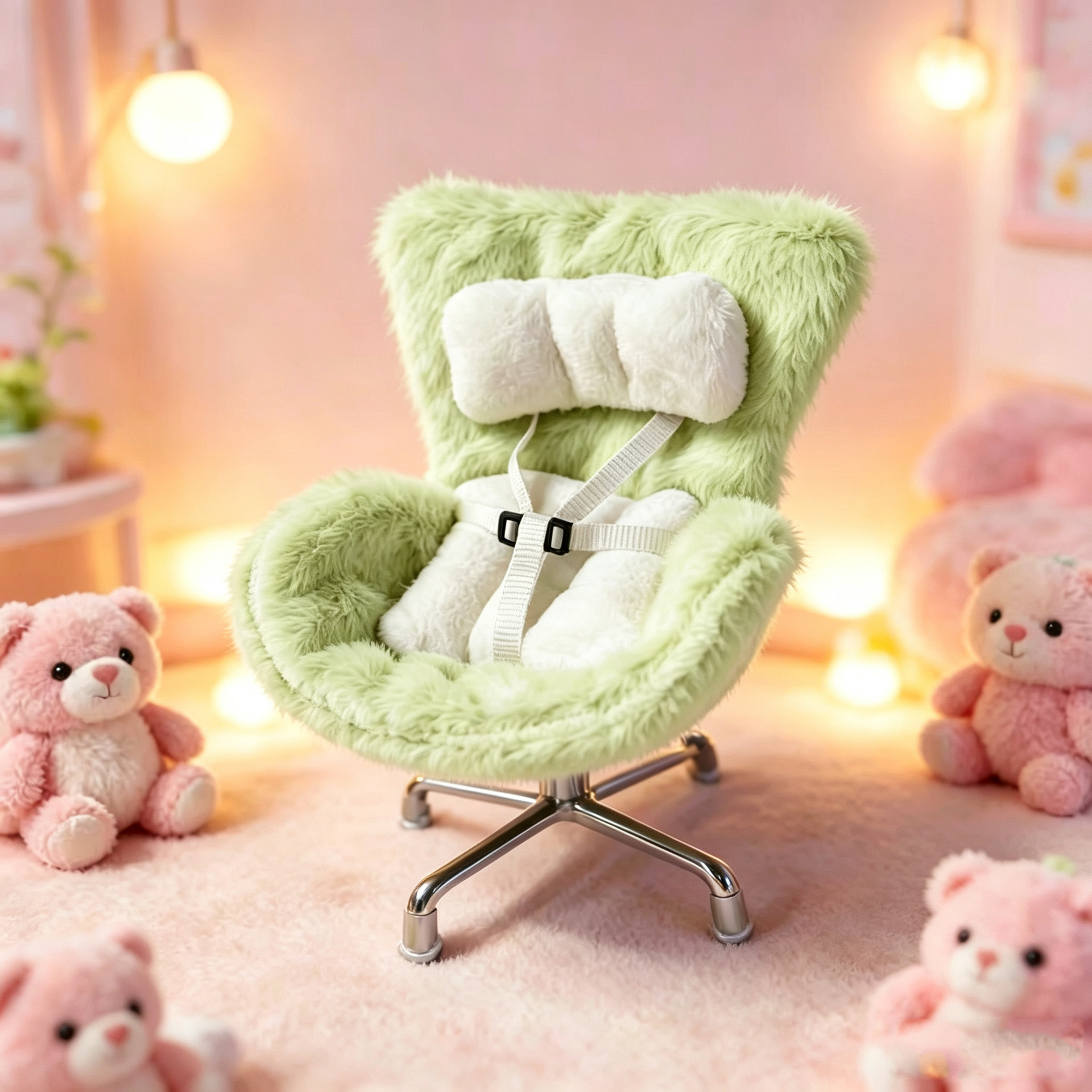 Cross-Border Applicable Doll Pendant, Cute Plush Car Safety Seat, Car Air Vent Decoration, Car Interior Decoration