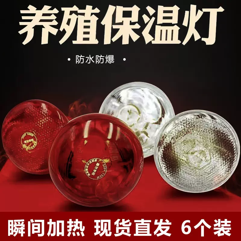 代发6个装灯泡加厚防水防爆红外线养殖取暖灯仔猪保温灯