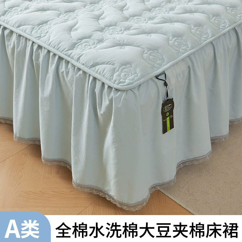 Оптовая продажа, хлопковая юбка для кровати класса А, цельная, 2025, новое хлопковое стеганое утолщенное покрывало, юбка для кровати, пылезащитный чехол, покрывало для кровати, чтобы скрыть уродливость