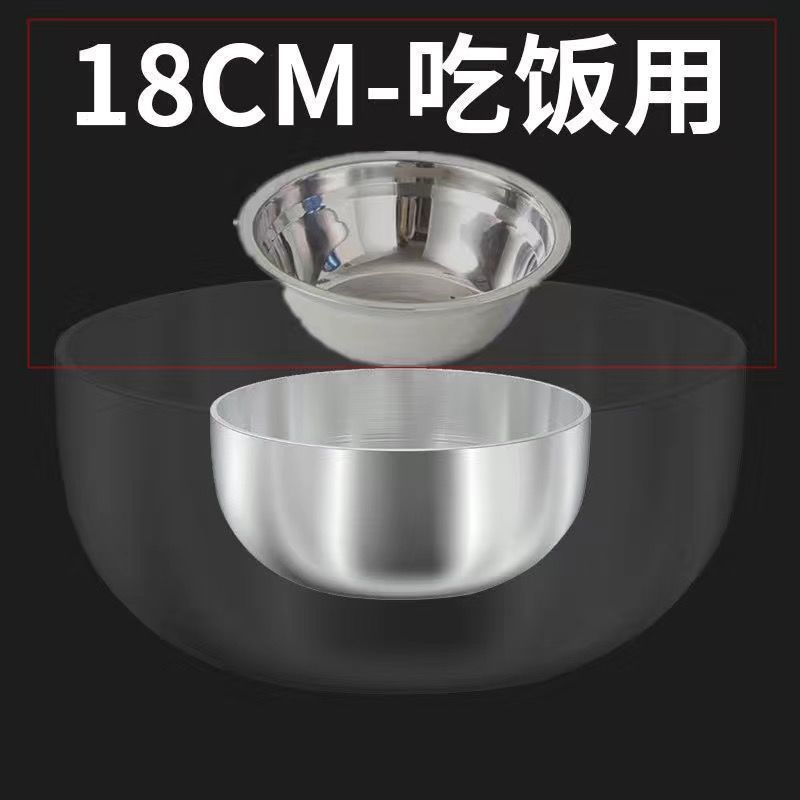 特厚不锈钢和面盆带盖家用厨房洗菜盆加厚汤锅火锅盆发面揉面盆|undefined
