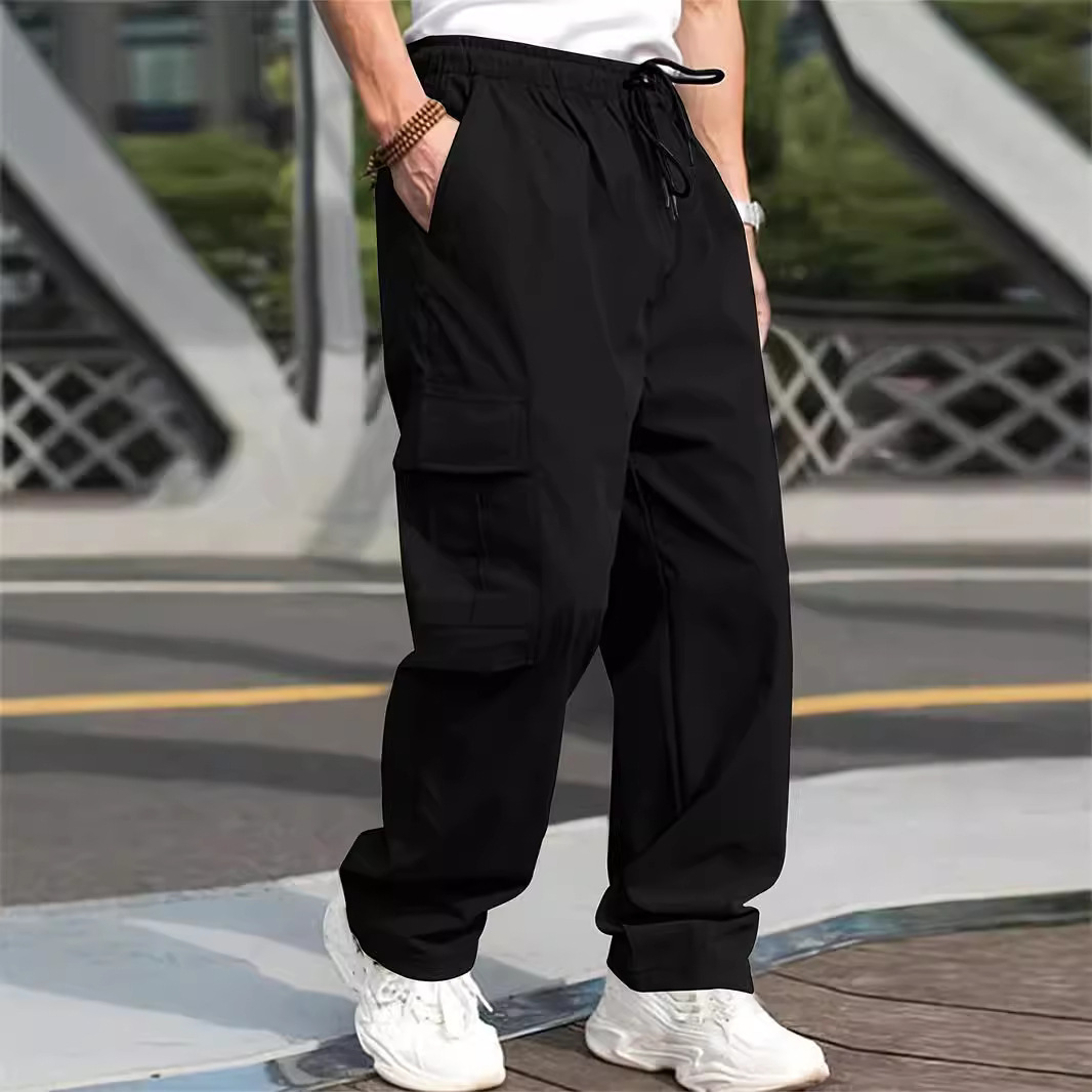 2024 Spring and Autumn Youth Casual Work Clothes Long Loose Straight Outdoor Sports Running Pants Men_voghion.com