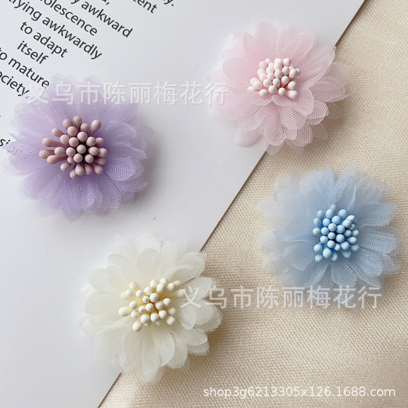 Korean style 4cm yarn flower diy daisy hair accessories headdress accessories corsage fabric flower jewelry accessories clothing accessories Korean style 4cm yarn flower diy daisy hair accessories headdress accessories corsage fabric flower jewelry accessories clothing accessories