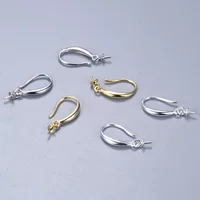 Серебро 925 пробы DIY инкрустированный пчелиным воском жемчужного цвета сокровище ушной крючок ручной работы простые аксессуары женские серьги крючок пустой держатель