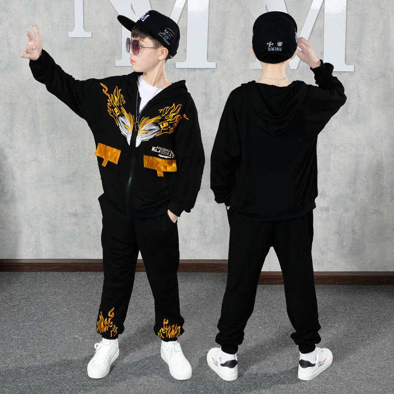 Children's clothing two-piece big boys in 2023 autumn new set for children's long sleeved zippered hoodies,_voghion.com