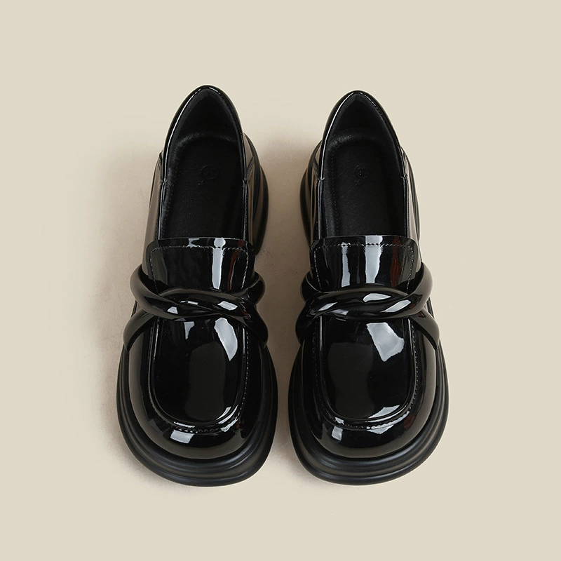 Loafers English style, shoes platform, footwear for leather shoes, 2024 years, Korean style, British style