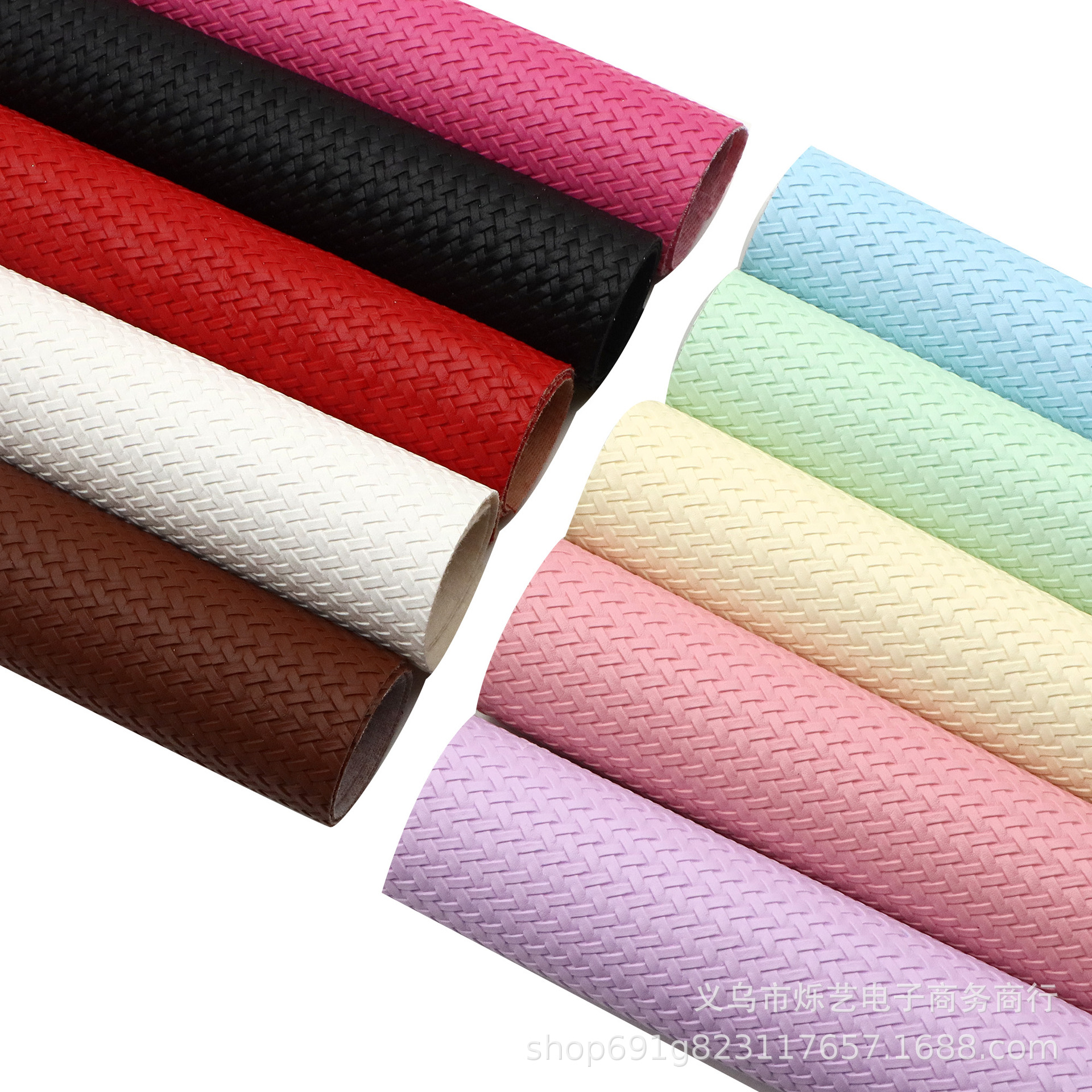 凹凸质感素色编织纹切片皮革家具服装人造革餐桌垫皮料,1Yc67553