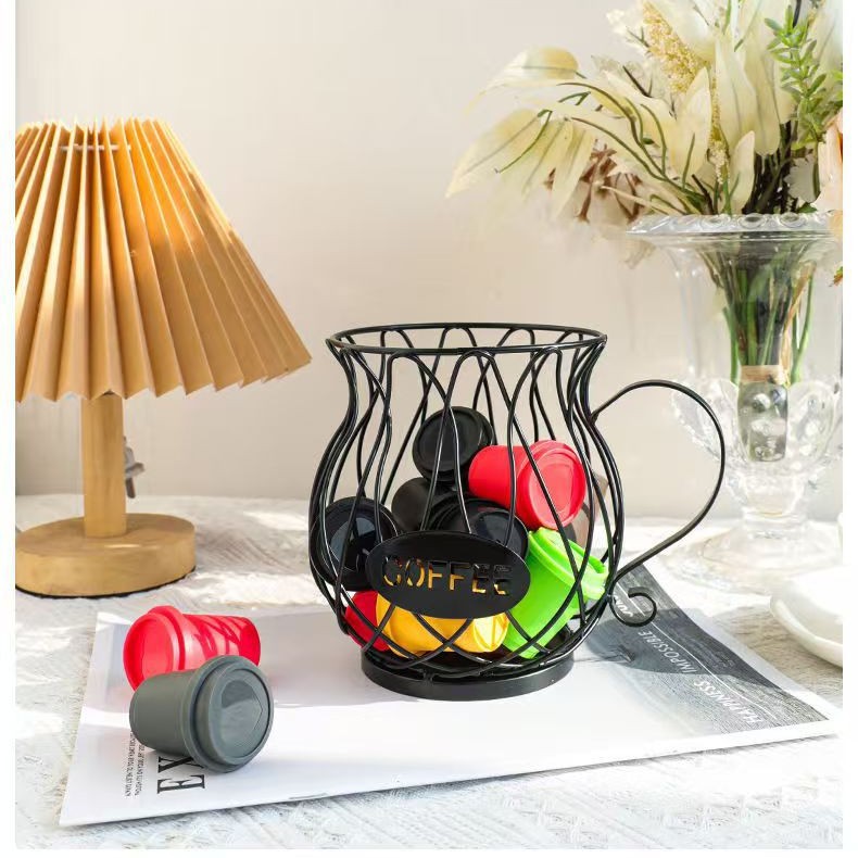 Cesta de almacenamiento de cápsulas de café, sala de estar creativa, hogar, mesa de café de lujo ligero nórdico, bocadillos, mini plato de frutas