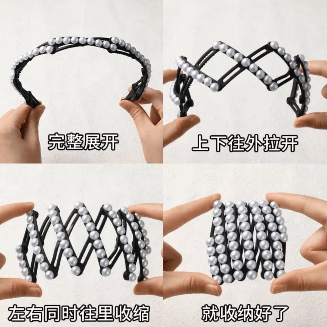 Diadema Plegable y Telescópica con Dientes, Portátil, para Lavar la Cara y Viajes