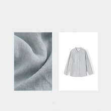 汉麻雨露麻麻青条开门襟长袖宽松衬衫女防晒衣薄款FSY50551