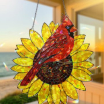 Comercio exterior transfronterizo práctico nuevo cardenal y girasol acrílico cardenal girasol captador de luz