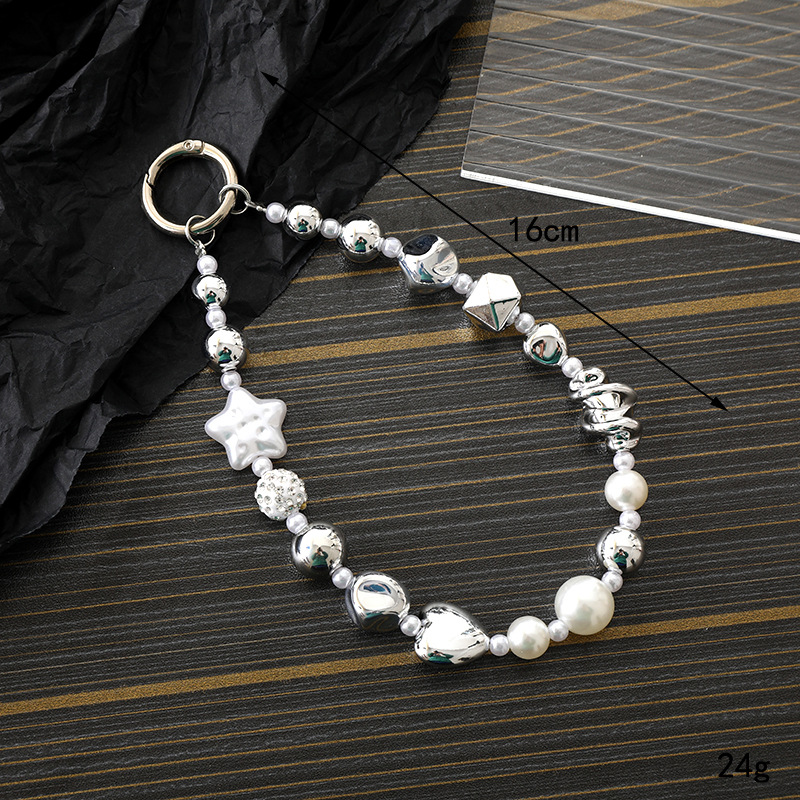 25g Weight Bag Pendant, Mobile Phone Chain, Keychain Classification 1 Piece Quantity Daily Occasion Beaded, Alloy Material Star, Heart Shape, Bow Knot Pattern Unisex Gender Modern Style, Classic Style Style Modern Style Classic Style Star Heart Shape Bow Knot Beaded Alloy Unisex Bag Pendant Mobile Phone Chain Keychain 4
