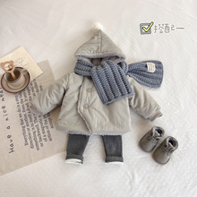 ins冬季韩版男童女童加绒加厚连帽棉服外套婴儿秋冬保暖防风棉衣