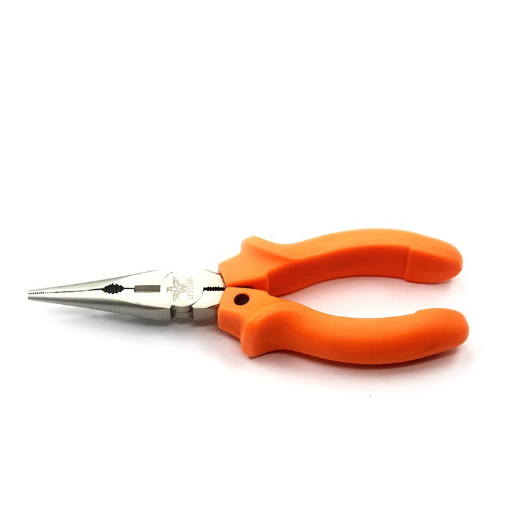 源头厂家批发6-8寸高硬度尖嘴钳青蛙柄镀镍美式尖嘴钳