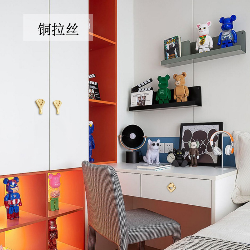 High-end gold and black bedside table handles wardrobe cabinet drawer cabinet door handle light luxury creative bow handle