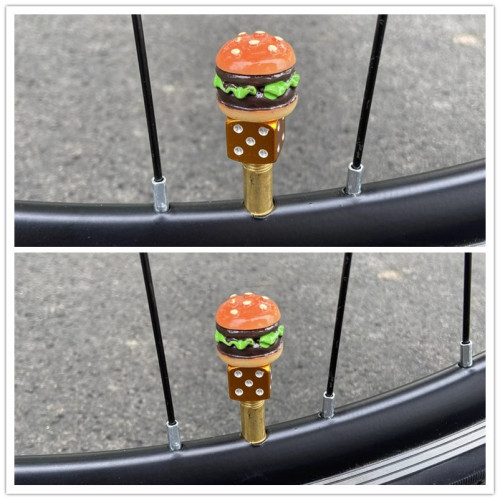 Bicycle tire valve core cover decorative hamburger dice creative conversion head French mouth beautiful mouth tire inflation hole
