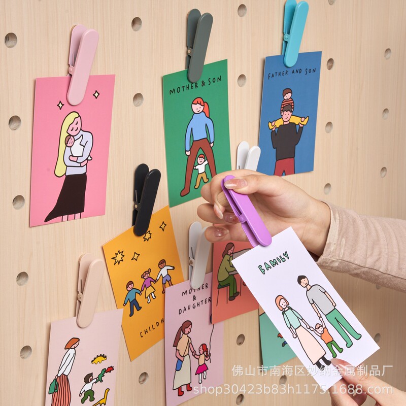 Carefully Selected Simple Solid Wood Metal Clips 15/12/10mm for Journaling Materials, Photo Clips, Pegboard Accessories, and Storage