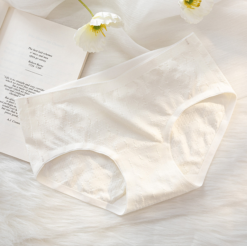 Nueva jacquard algodón antibacteriano entrepierna chica Otoño e Invierno desnudo piel-friendly Mediados de cintura sin costuras cadera-libre cómoda más ropa interior de tamaño
