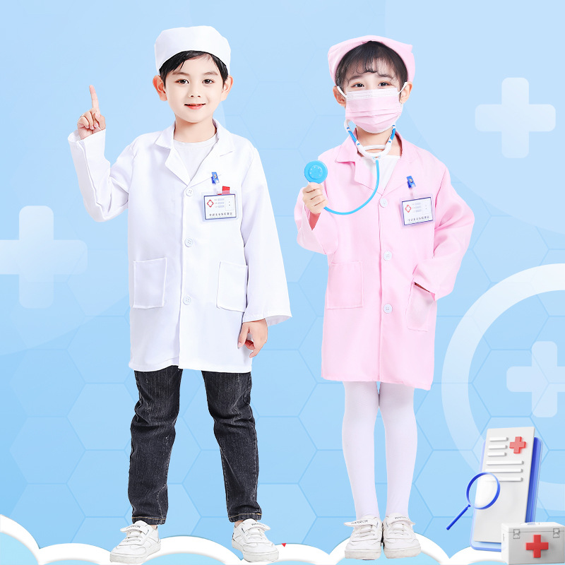 thumbnail image 5 of Ropa de médico para niños, ropa de trabajo de enfermera, ropa de juego para niñas de jardín de infantes, bata blanca, ropa de actuación de cosplay, 5 of 6