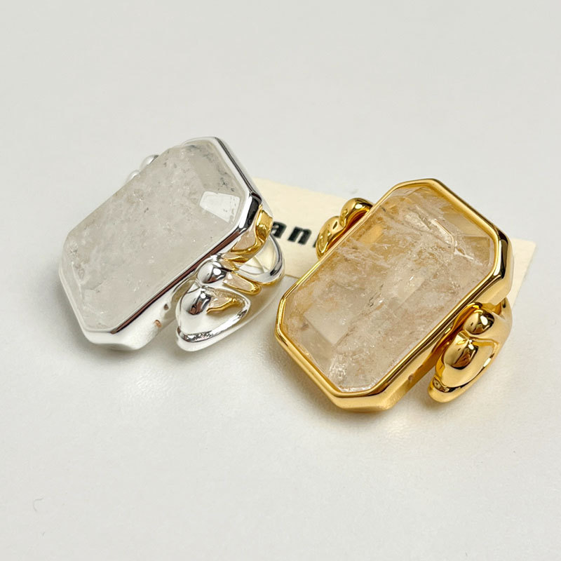 Exaggerated Simple Style Geometric Mixed Materials Inlay Crystal Women's Rings display picture 4